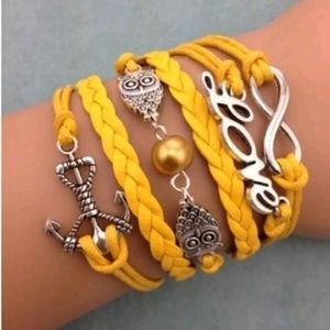 🦉⚓💕 Love Owl Anchor Charm Layered Bracelet